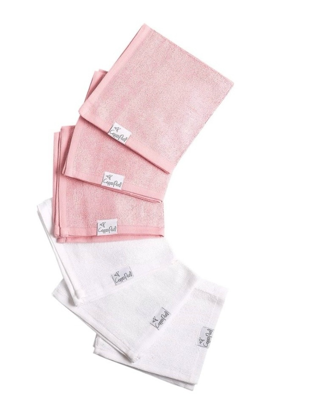Copper Pearl Kids Washcloth Set - Pink & White - Picture 5 of 10